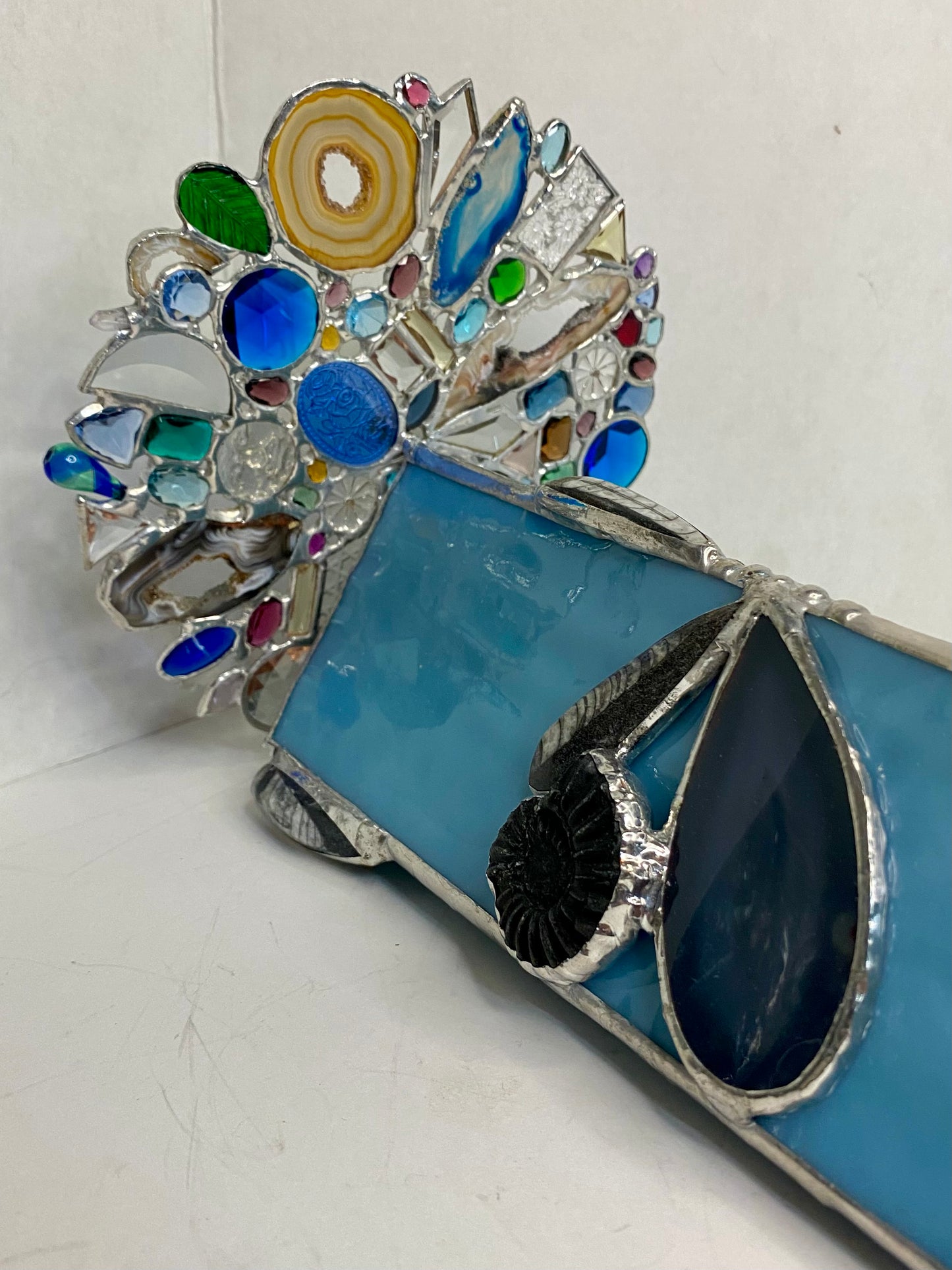 OFE TO GETTYSBURG The Blue and the Gray Stained Glass Kaleidoscope | Parlorscope | Glass Art Kaleidoscope by Hip Chick Glass, LLC | Collectors Dream| Kaleidoscope
