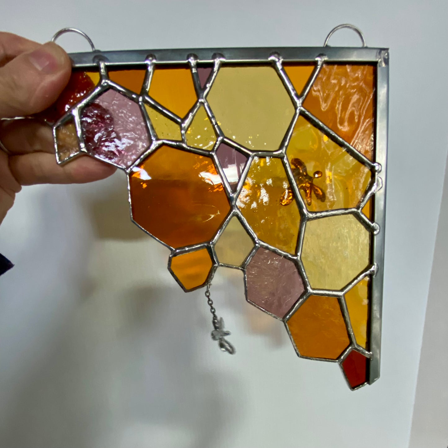 A Completely Different Honeycomb Stained Glass Panels by Hip Chick Glass LLC.