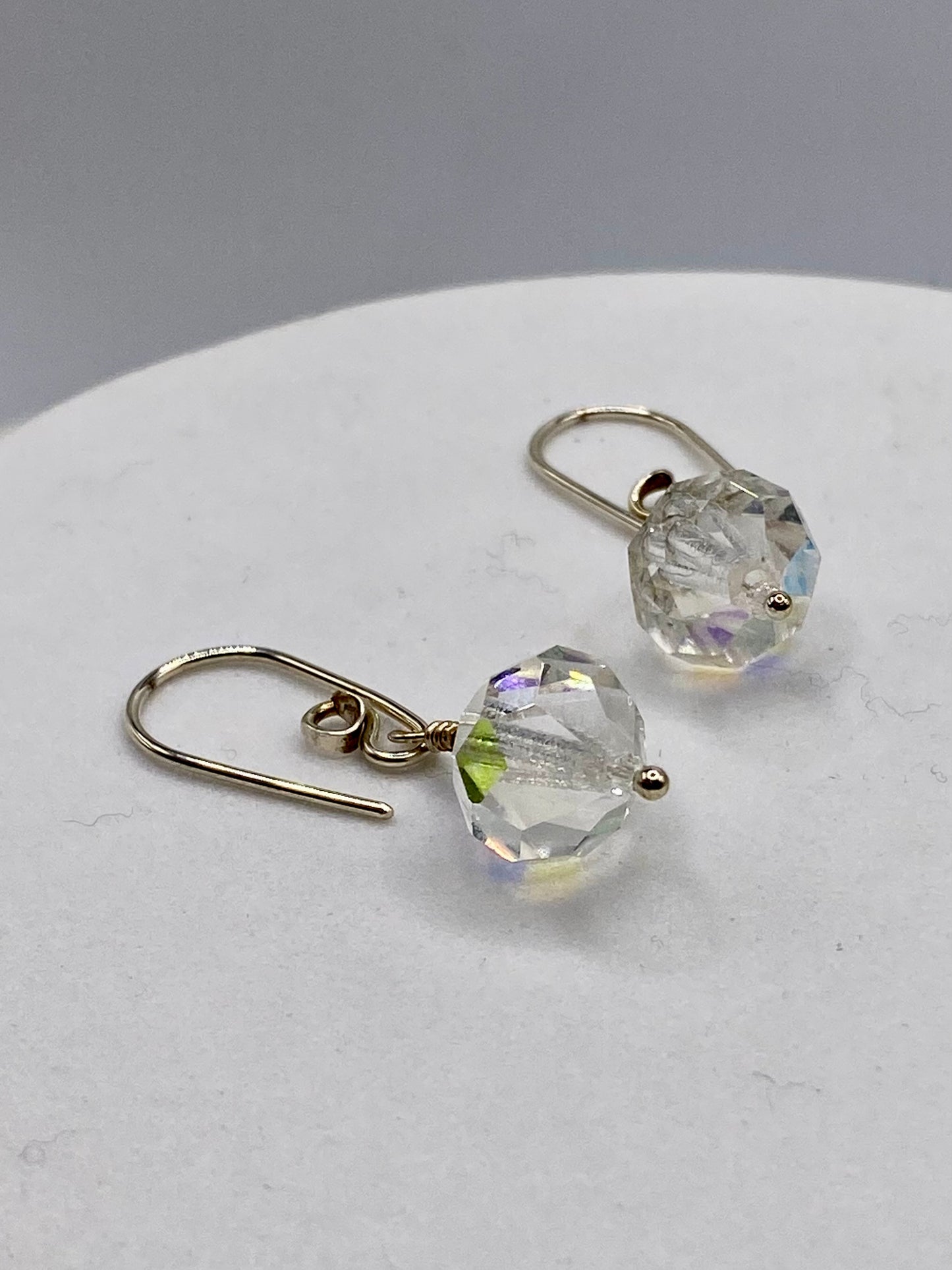 Vintage Crystal Drop Earrings by Hip Chick Glass, Sterling Silver Earrings, Handmade Gemstone Jewelry, Birthstone Gift