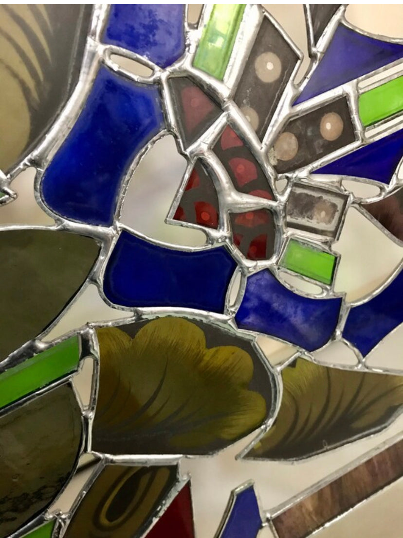 Beautifully Broken | Stained Glass Window Panel by Hip Chick Glass, Glass from St Mary’s Catholic Church, Fairfield PA | Indoor & Outdoor