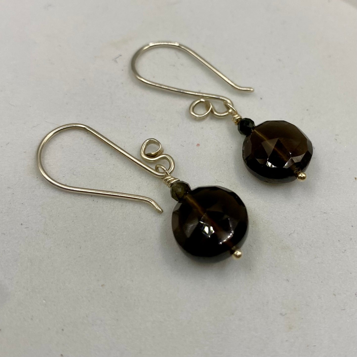 Smoky Quartz Silver Earrings by Hip Chick Glass, Sterling Silver Earrings, Handmade Gemstone Jewelry, Birthstone Gift