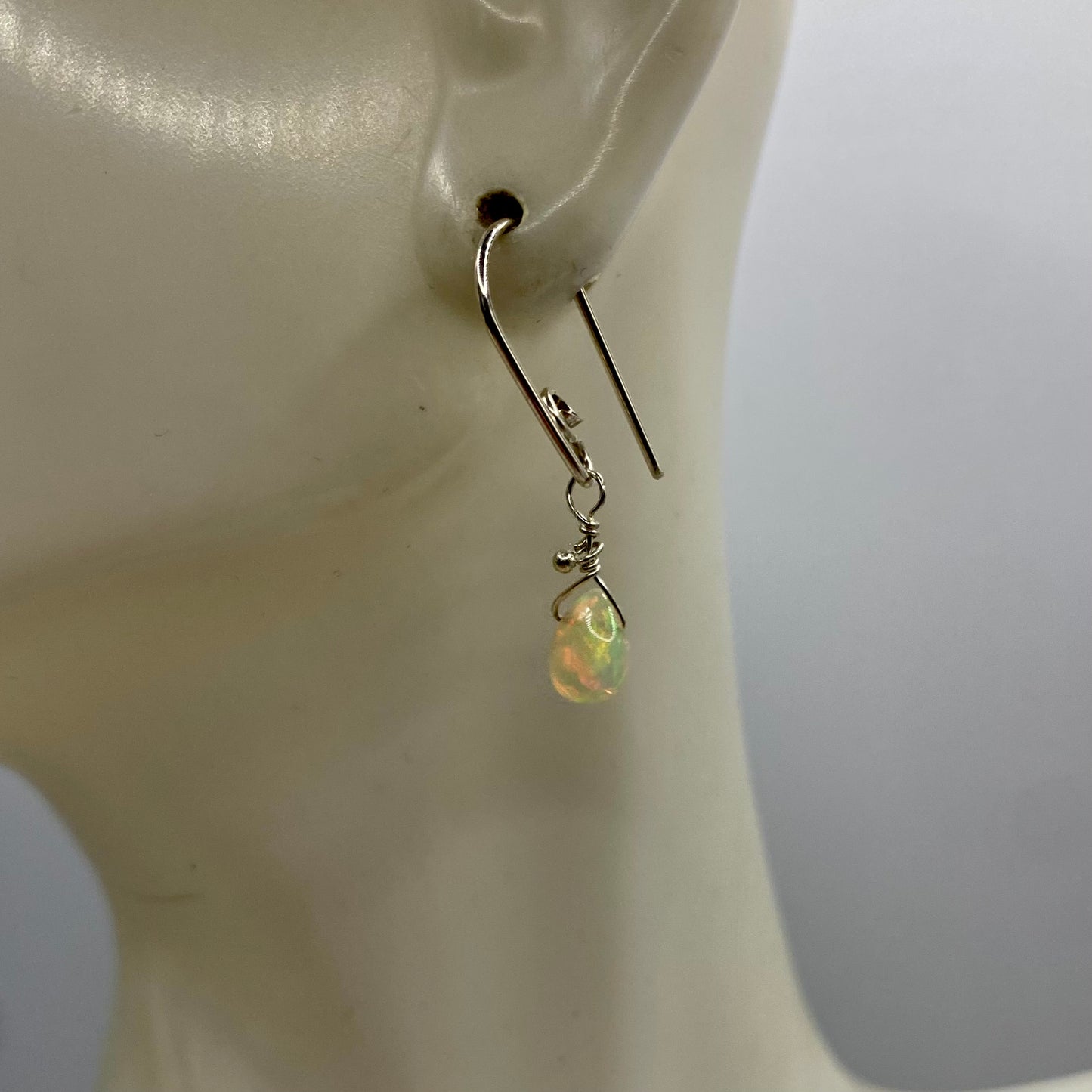 Ethiopian Opal Earrings by Hip Chick Glass, Sterling Silver Earrings, Handmade Gemstone Jewelry, October Birthstone Gift