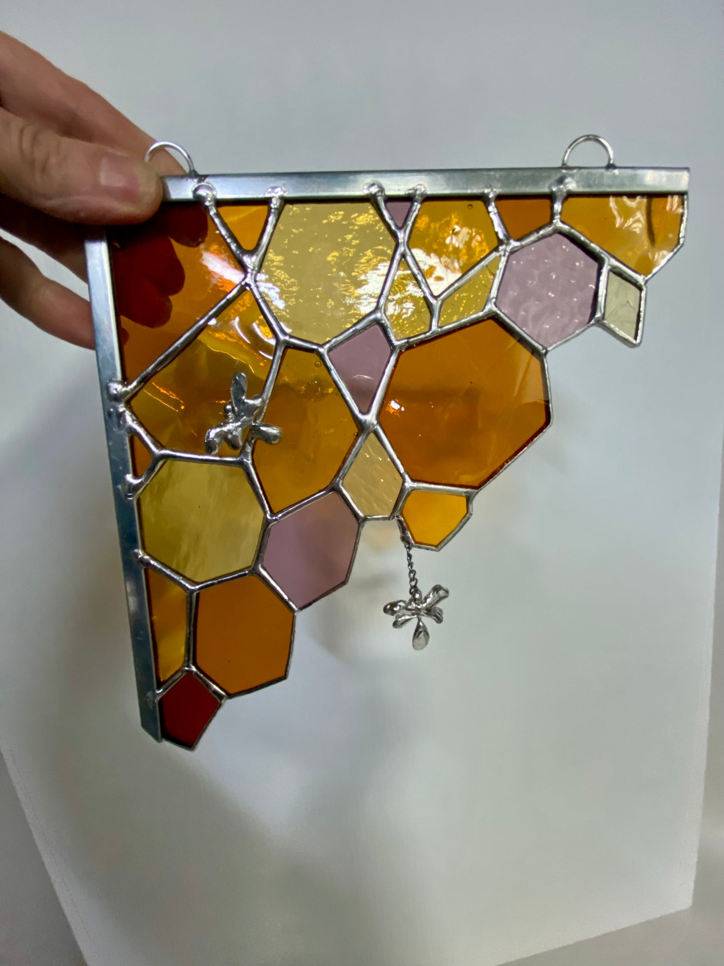 A Completely Different Honeycomb Stained Glass Panels by Hip Chick Glass LLC.