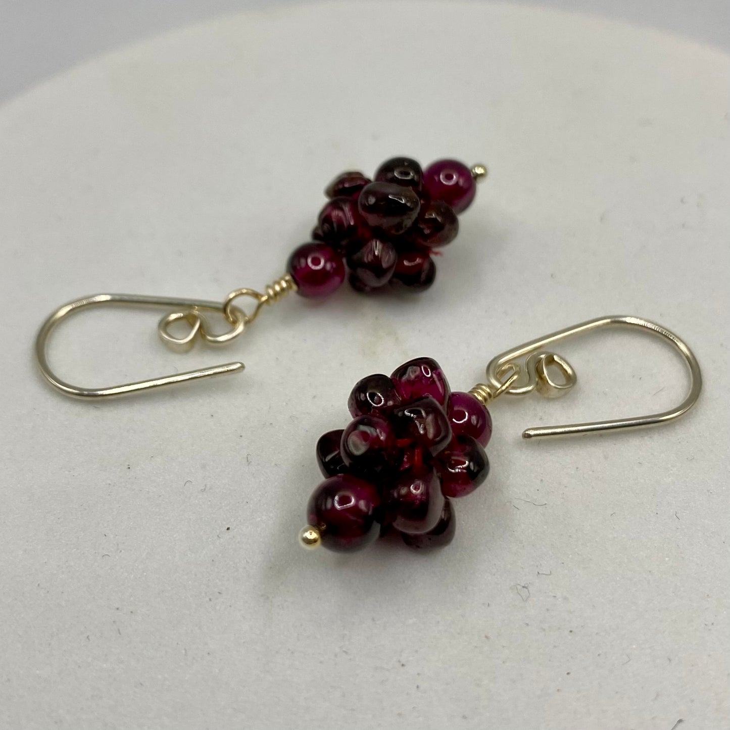 Garnet & Sterling Silver Earrings by Hip Chick Glass, Sterling Silver Earrings, Handmade Gemstone Jewelry, Birthstone Gift