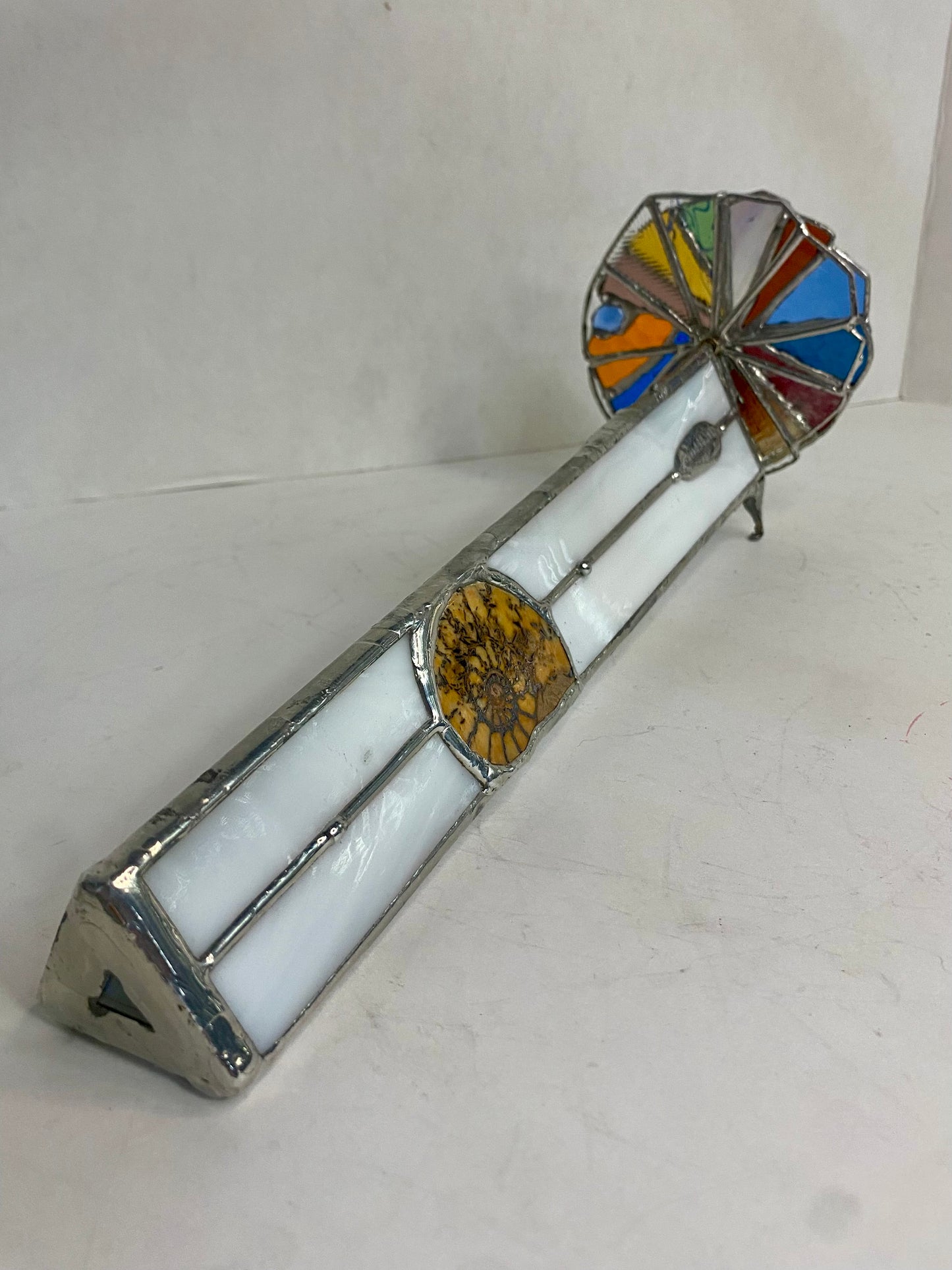 FOSSILS IN WHITE Stained Glass Kaleidoscope | Parlorscope | Glass Art Kaleidoscope by Hip Chick Glass, LLC | Collectors Dream