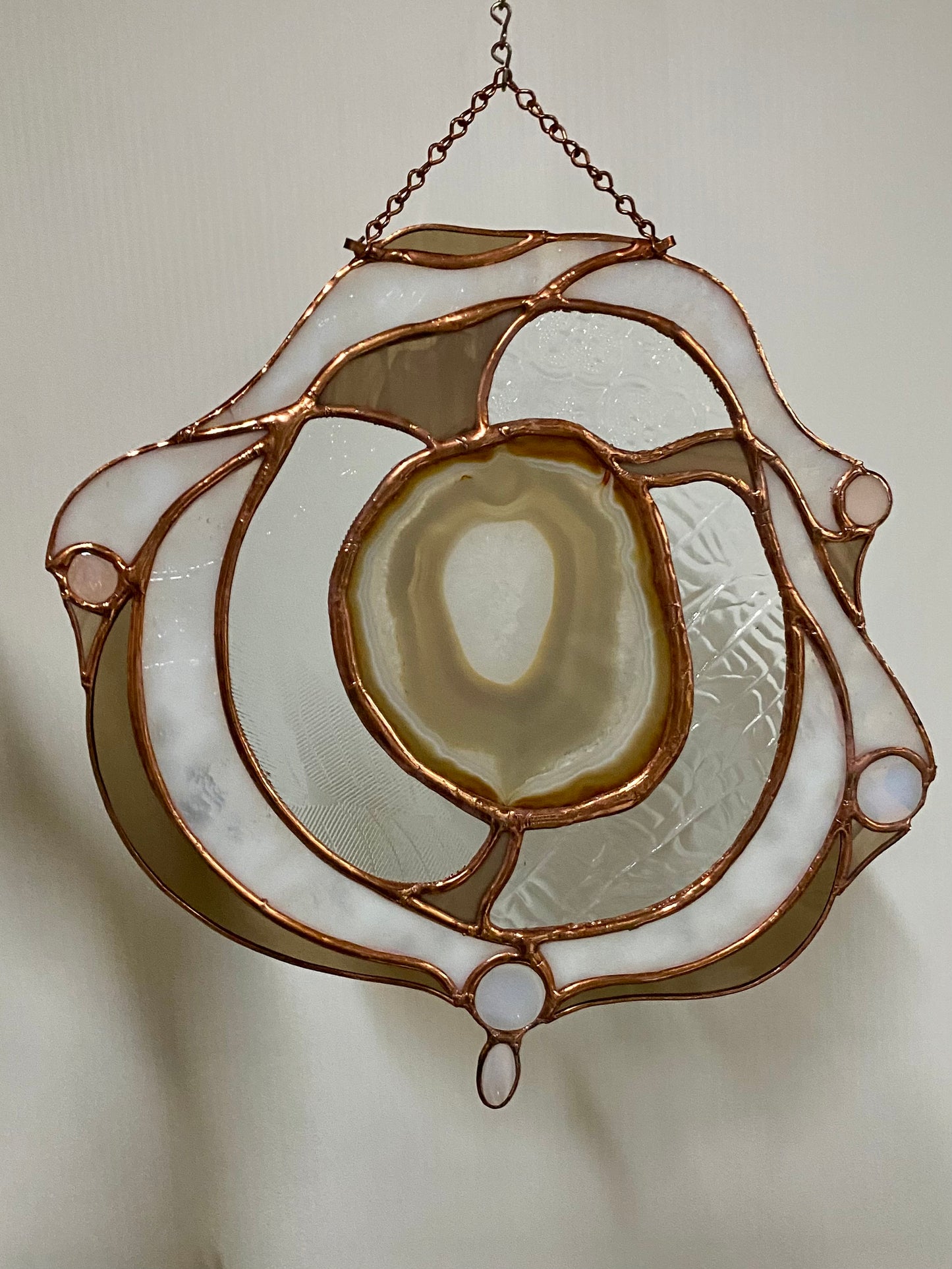 SIGNIFICANCE | Stained Glass Window Panel | Glass Art Abstract Hanging Panel | Window Decor