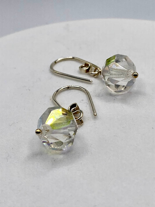 Vintage Crystal Drop Earrings by Hip Chick Glass, Sterling Silver Earrings, Handmade Gemstone Jewelry, Birthstone Gift