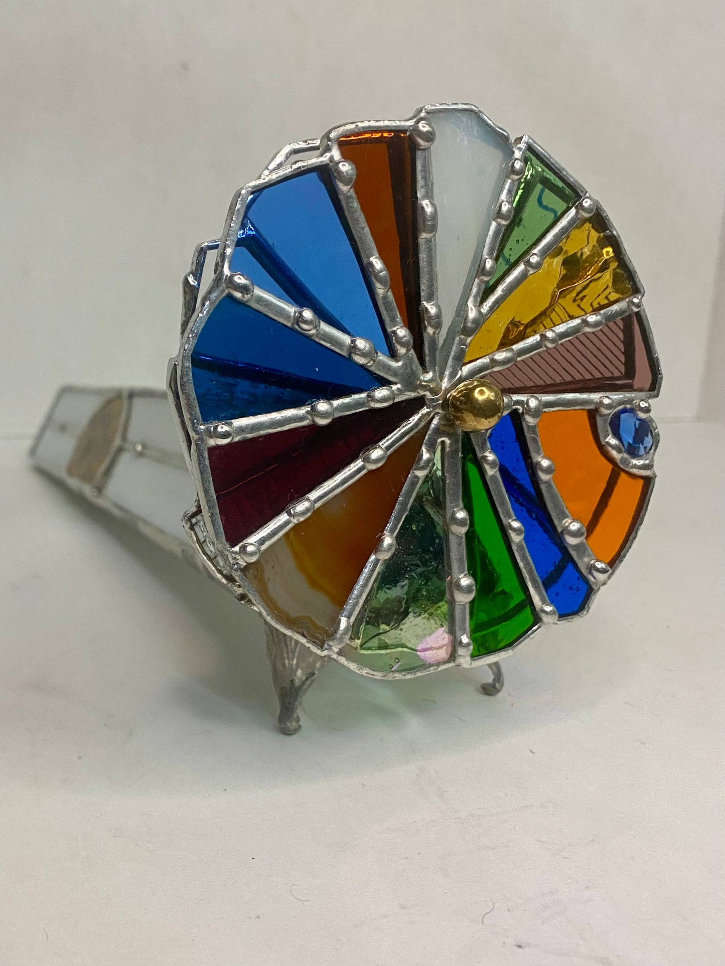 FOSSILS IN WHITE Stained Glass Kaleidoscope | Parlorscope | Glass Art Kaleidoscope by Hip Chick Glass, LLC | Collectors Dream