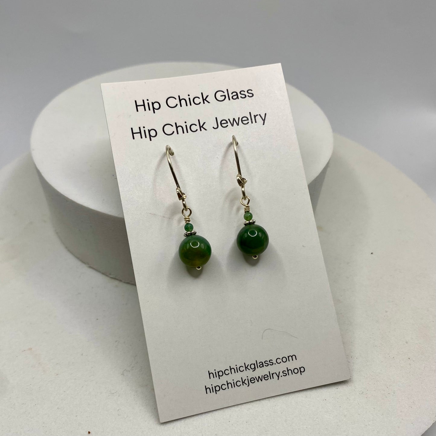 Green Rhodochrosite & Silver Earrings by Hip Chick Glass, Sterling Silver Earrings, Handmade Gemstone Jewelry, Birthstone Gift