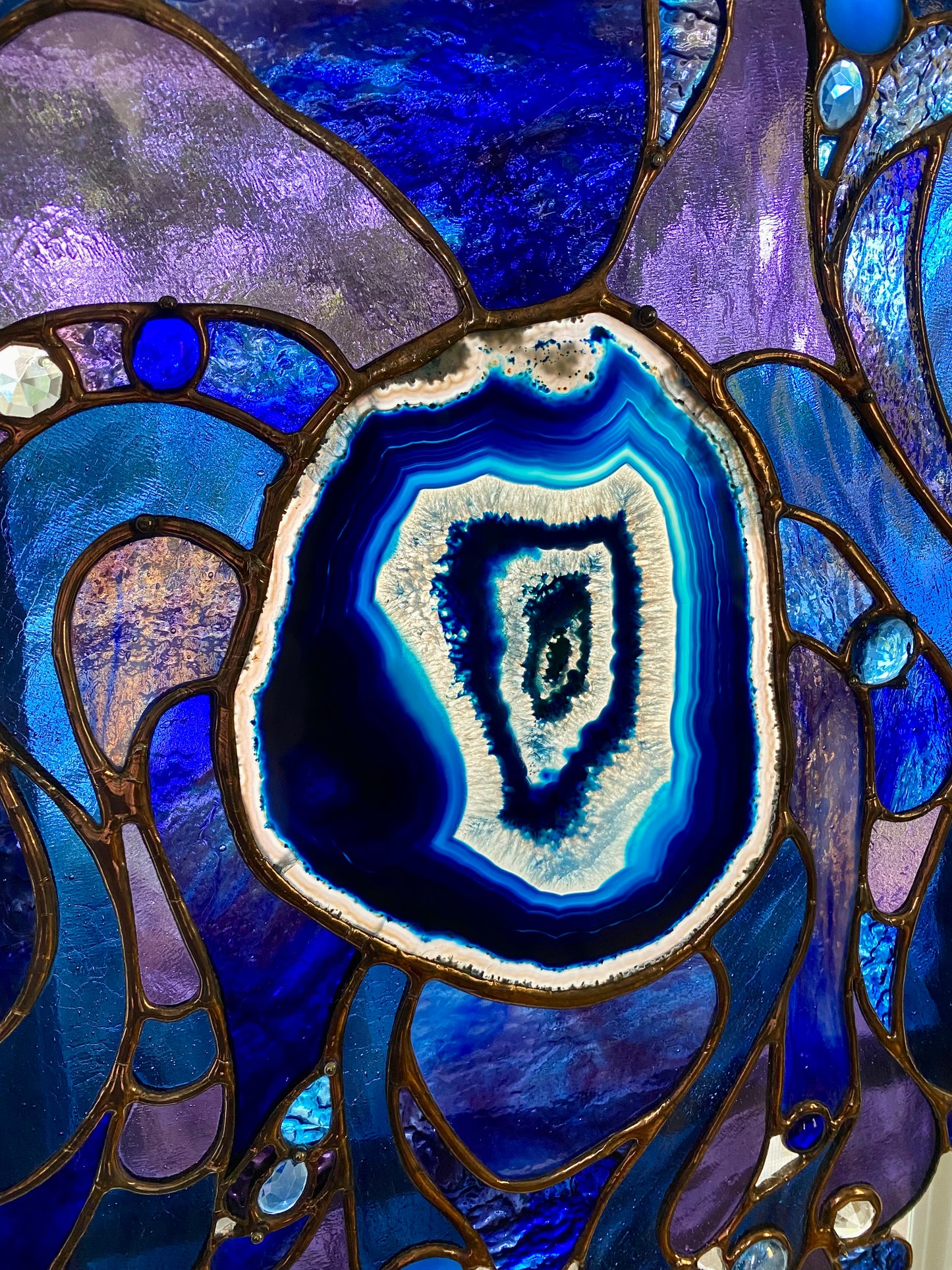 DISCORD | Stained Glass Window Panel | Glass Art Abstract Hanging Panel | Window Decor