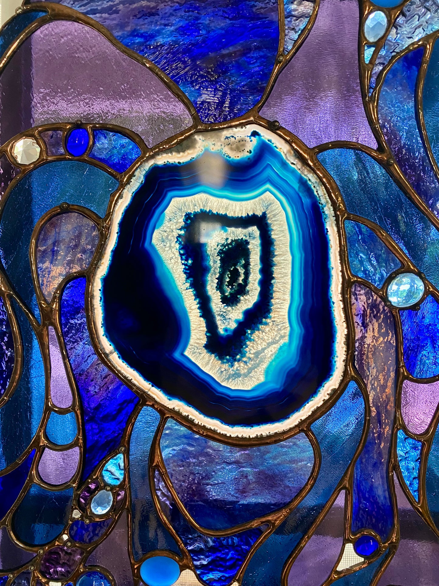 DISCORD | Stained Glass Window Panel | Glass Art Abstract Hanging Panel | Window Decor
