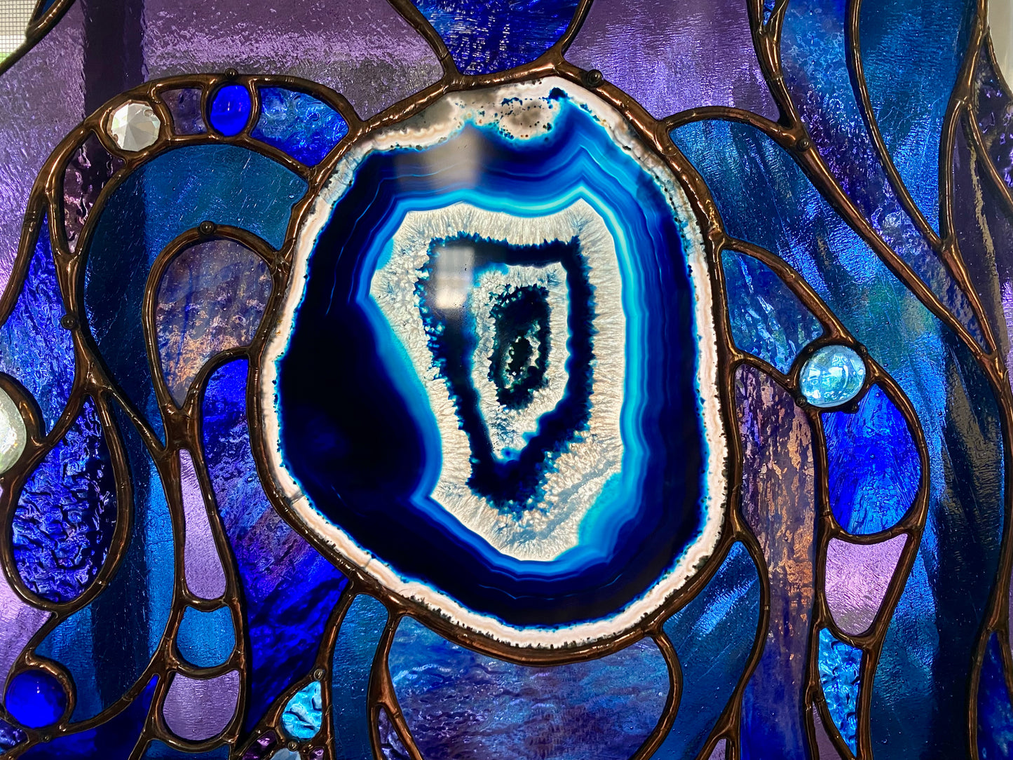 DISCORD | Stained Glass Window Panel | Glass Art Abstract Hanging Panel | Window Decor